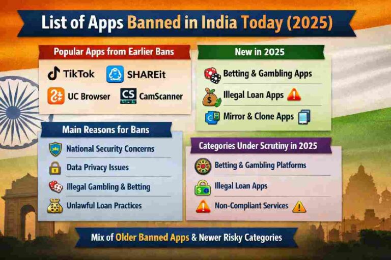 List of Apps Banned in India Today (2025)