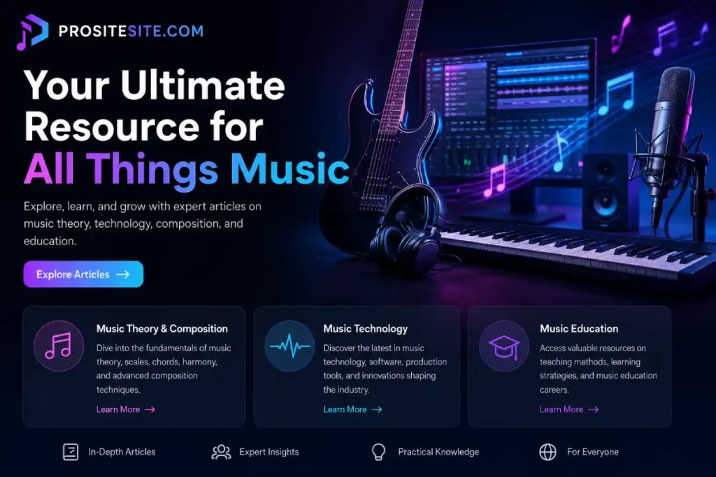 prositesite. com: Complete Guide to Music, Technology & Education