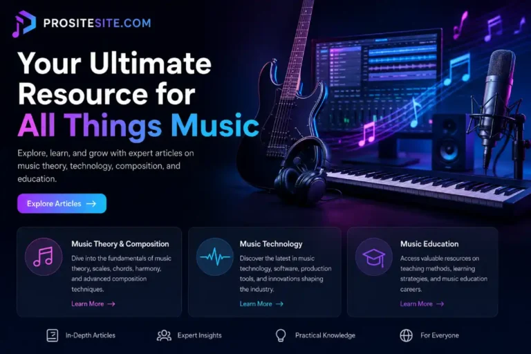 prositesite. com: Complete Guide to Music, Technology & Education