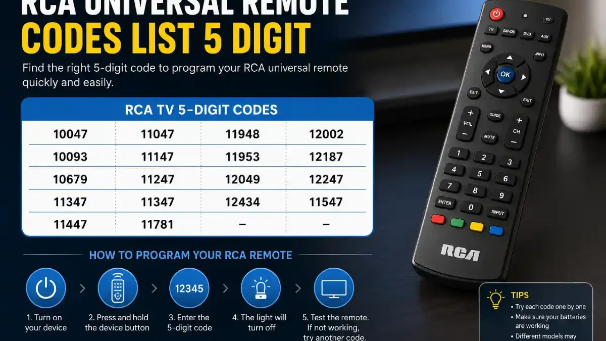 RCA universal remote codes list 5 digit: Complete Setup Guide
