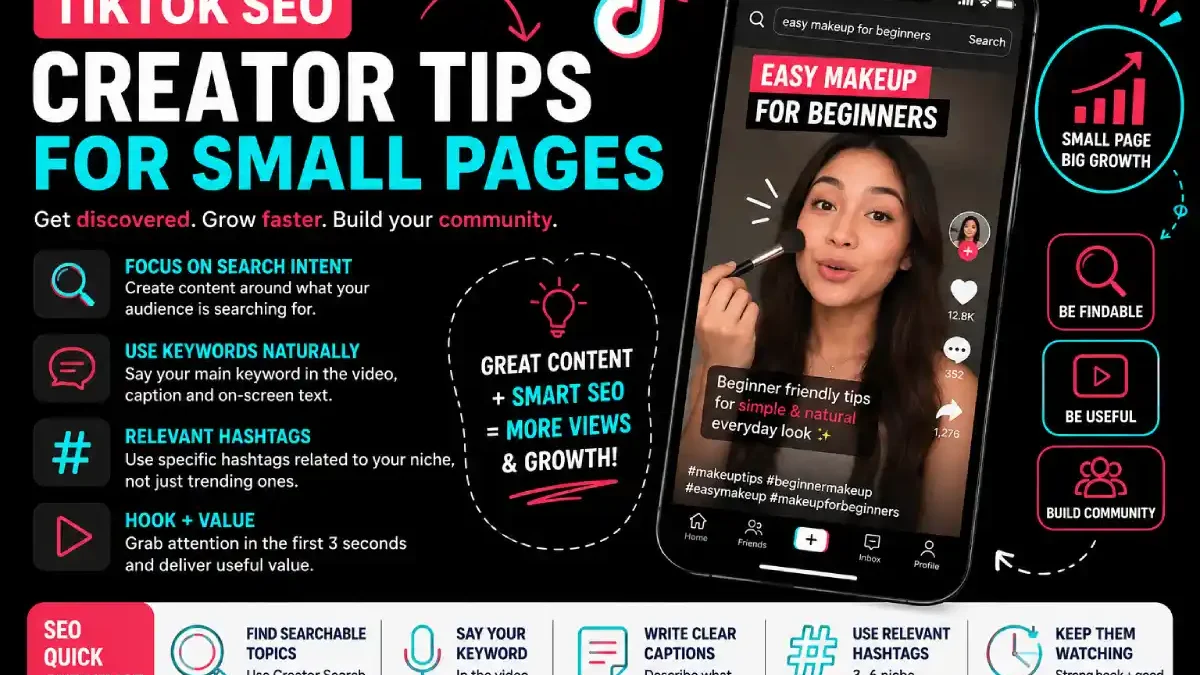 #tiktokseo creator tips for small pages: How to Get Discovered